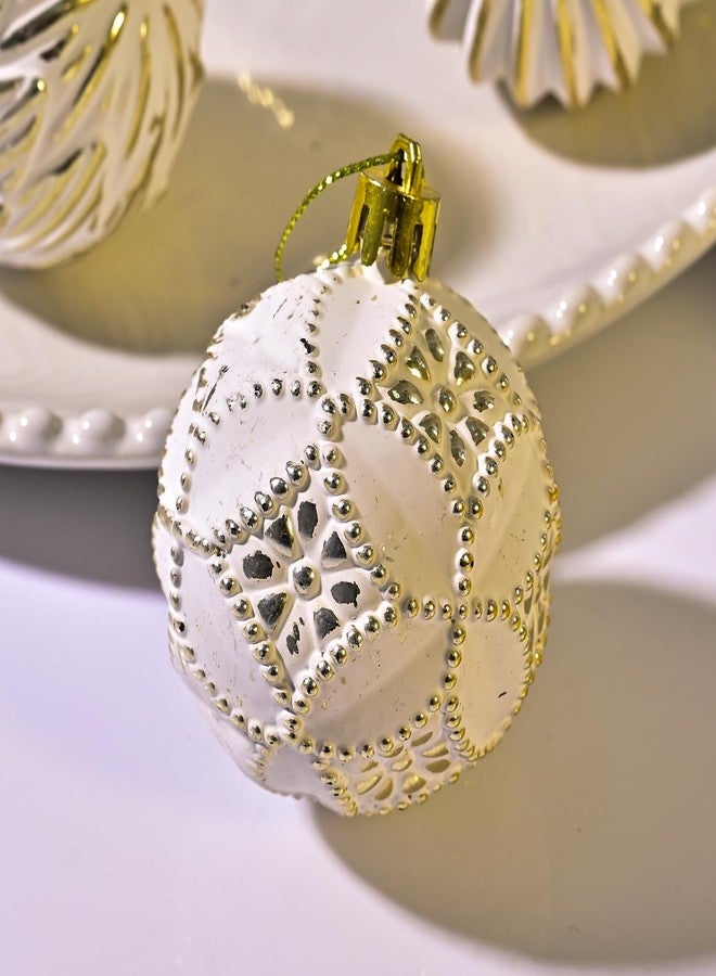 SVNVIOZ Christmas Ball Ornaments Set, 16ct 2.36 Inch Elegant Gold White Assorted Xmas Tree Ball Ornaments, Shatterproof Christmas Tree Hanging Ornaments for Xmas Decoration - Image 4